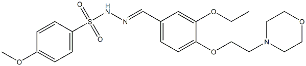 N-[(E)-[3-ethoxy-4-(2-morpholin-4-ylethoxy)phenyl]methylideneamino]-4-methoxybenzenesulfonamide 구조식 이미지