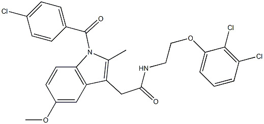 2-[1-(4-chlorobenzoyl)-5-methoxy-2-methylindol-3-yl]-N-[2-(2,3-dichlorophenoxy)ethyl]acetamide Structure