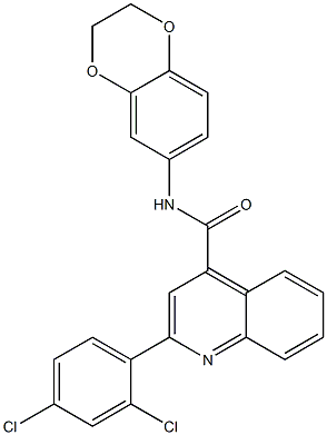 2-(2,4-dichlorophenyl)-N-(2,3-dihydro-1,4-benzodioxin-6-yl)quinoline-4-carboxamide 구조식 이미지