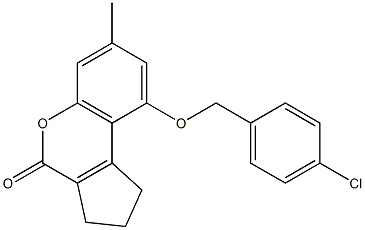 9-[(4-chlorophenyl)methoxy]-7-methyl-2,3-dihydro-1H-cyclopenta[c]chromen-4-one 구조식 이미지