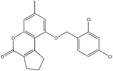 9-[(2,4-dichlorophenyl)methoxy]-7-methyl-2,3-dihydro-1H-cyclopenta[c]chromen-4-one 구조식 이미지