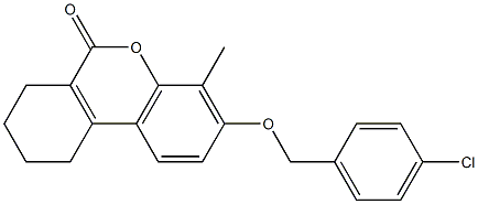 3-[(4-chlorophenyl)methoxy]-4-methyl-7,8,9,10-tetrahydrobenzo[c]chromen-6-one 구조식 이미지