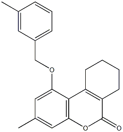 3-methyl-1-[(3-methylphenyl)methoxy]-7,8,9,10-tetrahydrobenzo[c]chromen-6-one 구조식 이미지