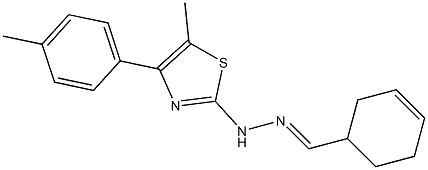 N-[(E)-cyclohex-3-en-1-ylmethylideneamino]-5-methyl-4-(4-methylphenyl)-1,3-thiazol-2-amine 구조식 이미지