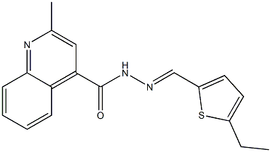 N-[(E)-(5-ethylthiophen-2-yl)methylideneamino]-2-methylquinoline-4-carboxamide 구조식 이미지