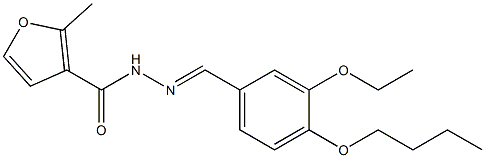 N-[(E)-(4-butoxy-3-ethoxyphenyl)methylideneamino]-2-methylfuran-3-carboxamide Structure