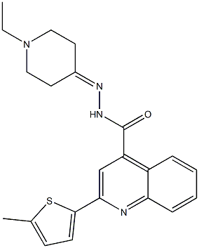 N-[(1-ethylpiperidin-4-ylidene)amino]-2-(5-methylthiophen-2-yl)quinoline-4-carboxamide Structure