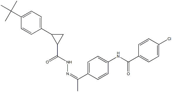 N-[4-[(Z)-N-[[2-(4-tert-butylphenyl)cyclopropanecarbonyl]amino]-C-methylcarbonimidoyl]phenyl]-4-chlorobenzamide Structure