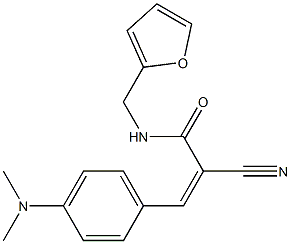 (Z)-2-cyano-3-[4-(dimethylamino)phenyl]-N-(furan-2-ylmethyl)prop-2-enamide 구조식 이미지