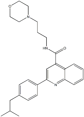 2-[4-(2-methylpropyl)phenyl]-N-(3-morpholin-4-ylpropyl)quinoline-4-carboxamide 구조식 이미지