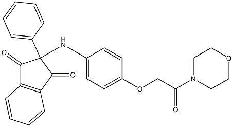 2-[4-(2-morpholin-4-yl-2-oxoethoxy)anilino]-2-phenylindene-1,3-dione Structure