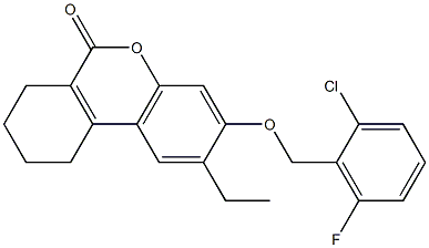 3-[(2-chloro-6-fluorophenyl)methoxy]-2-ethyl-7,8,9,10-tetrahydrobenzo[c]chromen-6-one Structure