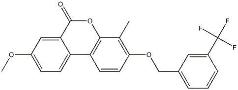 8-methoxy-4-methyl-3-[[3-(trifluoromethyl)phenyl]methoxy]benzo[c]chromen-6-one 구조식 이미지