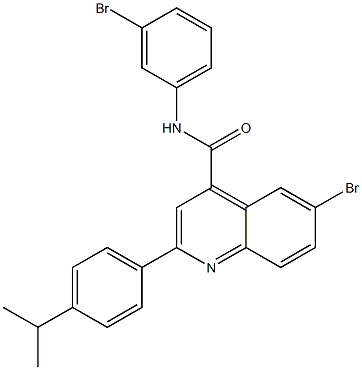 6-bromo-N-(3-bromophenyl)-2-(4-propan-2-ylphenyl)quinoline-4-carboxamide Structure