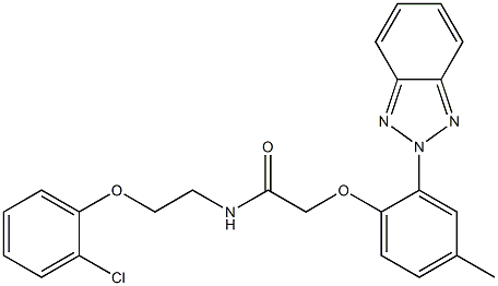 2-[2-(benzotriazol-2-yl)-4-methylphenoxy]-N-[2-(2-chlorophenoxy)ethyl]acetamide Structure