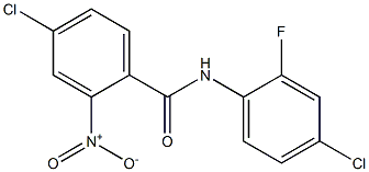4-chloro-N-(4-chloro-2-fluorophenyl)-2-nitrobenzamide 구조식 이미지