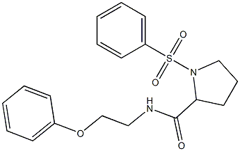 1-(benzenesulfonyl)-N-(2-phenoxyethyl)pyrrolidine-2-carboxamide 구조식 이미지