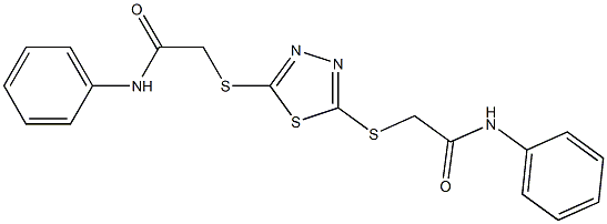 2-[[5-(2-anilino-2-oxoethyl)sulfanyl-1,3,4-thiadiazol-2-yl]sulfanyl]-N-phenylacetamide Structure