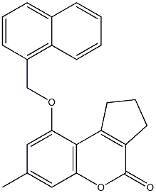 7-methyl-9-(naphthalen-1-ylmethoxy)-2,3-dihydro-1H-cyclopenta[c]chromen-4-one 구조식 이미지