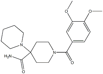 1-(3,4-dimethoxybenzoyl)-4-piperidin-1-ylpiperidine-4-carboxamide Structure