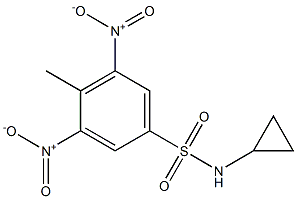 N-cyclopropyl-4-methyl-3,5-dinitrobenzenesulfonamide 구조식 이미지