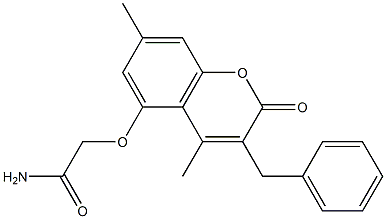2-(3-benzyl-4,7-dimethyl-2-oxochromen-5-yl)oxyacetamide 구조식 이미지