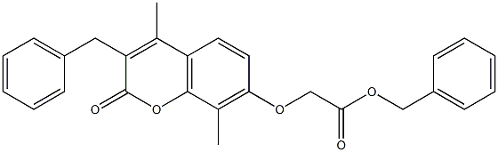 benzyl 2-(3-benzyl-4,8-dimethyl-2-oxochromen-7-yl)oxyacetate 구조식 이미지