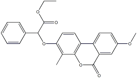 ethyl 2-(8-methoxy-4-methyl-6-oxobenzo[c]chromen-3-yl)oxy-2-phenylacetate 구조식 이미지