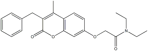 2-(3-benzyl-4-methyl-2-oxochromen-7-yl)oxy-N,N-diethylacetamide 구조식 이미지