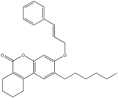 2-hexyl-3-[(E)-3-phenylprop-2-enoxy]-7,8,9,10-tetrahydrobenzo[c]chromen-6-one Structure