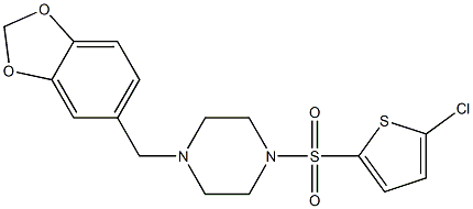 1-(1,3-benzodioxol-5-ylmethyl)-4-(5-chlorothiophen-2-yl)sulfonylpiperazine 구조식 이미지