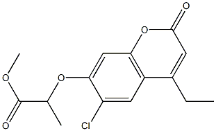 methyl 2-(6-chloro-4-ethyl-2-oxochromen-7-yl)oxypropanoate 구조식 이미지