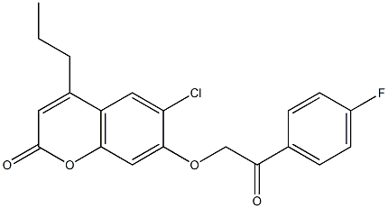 6-chloro-7-[2-(4-fluorophenyl)-2-oxoethoxy]-4-propylchromen-2-one 구조식 이미지