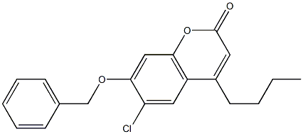 4-butyl-6-chloro-7-phenylmethoxychromen-2-one Structure