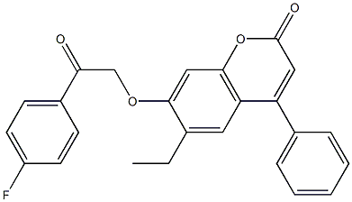 6-ethyl-7-[2-(4-fluorophenyl)-2-oxoethoxy]-4-phenylchromen-2-one 구조식 이미지