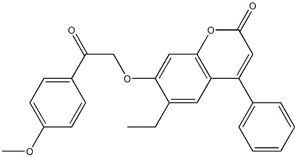 6-ethyl-7-[2-(4-methoxyphenyl)-2-oxoethoxy]-4-phenylchromen-2-one 구조식 이미지