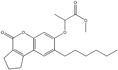 methyl 2-[(8-hexyl-4-oxo-2,3-dihydro-1H-cyclopenta[c]chromen-7-yl)oxy]propanoate 구조식 이미지