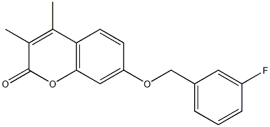 7-[(3-fluorophenyl)methoxy]-3,4-dimethylchromen-2-one 구조식 이미지