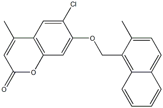 6-chloro-4-methyl-7-[(2-methylnaphthalen-1-yl)methoxy]chromen-2-one 구조식 이미지