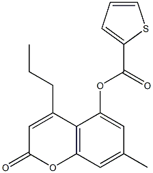 (7-methyl-2-oxo-4-propylchromen-5-yl) thiophene-2-carboxylate 구조식 이미지