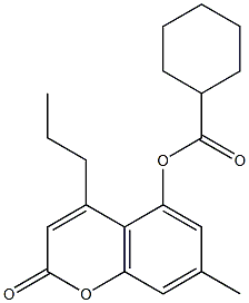 (7-methyl-2-oxo-4-propylchromen-5-yl) cyclohexanecarboxylate 구조식 이미지