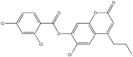 (6-chloro-2-oxo-4-propylchromen-7-yl) 2,4-dichlorobenzoate 구조식 이미지