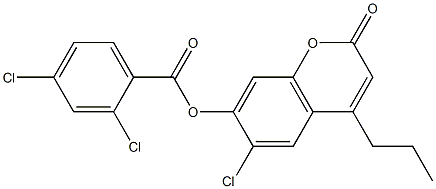 (6-chloro-2-oxo-4-propylchromen-7-yl) 2,4-dichlorobenzoate Structure