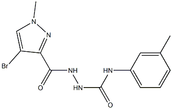 1-[(4-bromo-1-methylpyrazole-3-carbonyl)amino]-3-(3-methylphenyl)urea 구조식 이미지