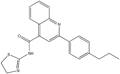 N-(4,5-dihydro-1,3-thiazol-2-yl)-2-(4-propylphenyl)quinoline-4-carboxamide 구조식 이미지