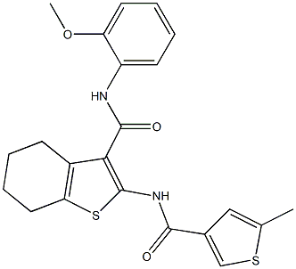N-(2-methoxyphenyl)-2-[(5-methylthiophene-3-carbonyl)amino]-4,5,6,7-tetrahydro-1-benzothiophene-3-carboxamide Structure