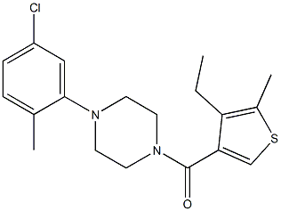 [4-(5-chloro-2-methylphenyl)piperazin-1-yl]-(4-ethyl-5-methylthiophen-3-yl)methanone 구조식 이미지