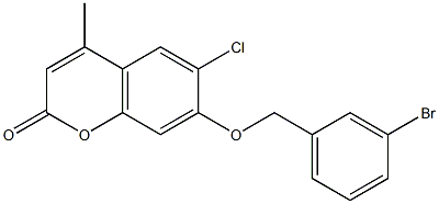 7-[(3-bromophenyl)methoxy]-6-chloro-4-methylchromen-2-one 구조식 이미지