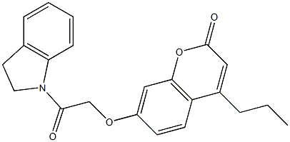 7-[2-(2,3-dihydroindol-1-yl)-2-oxoethoxy]-4-propylchromen-2-one Structure