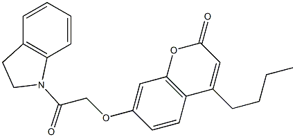 4-butyl-7-[2-(2,3-dihydroindol-1-yl)-2-oxoethoxy]chromen-2-one 구조식 이미지